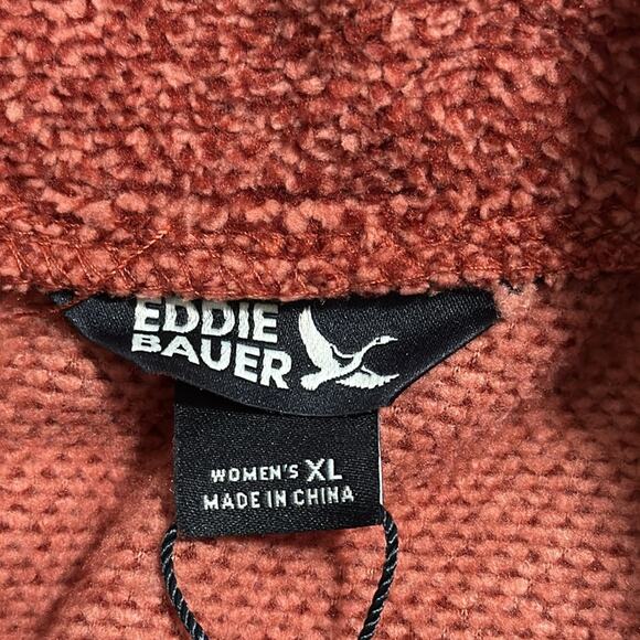 EDDIE BAUER women’s size XL rust color fleece pullover with pockets relaxed fit - Picture 11 of 15